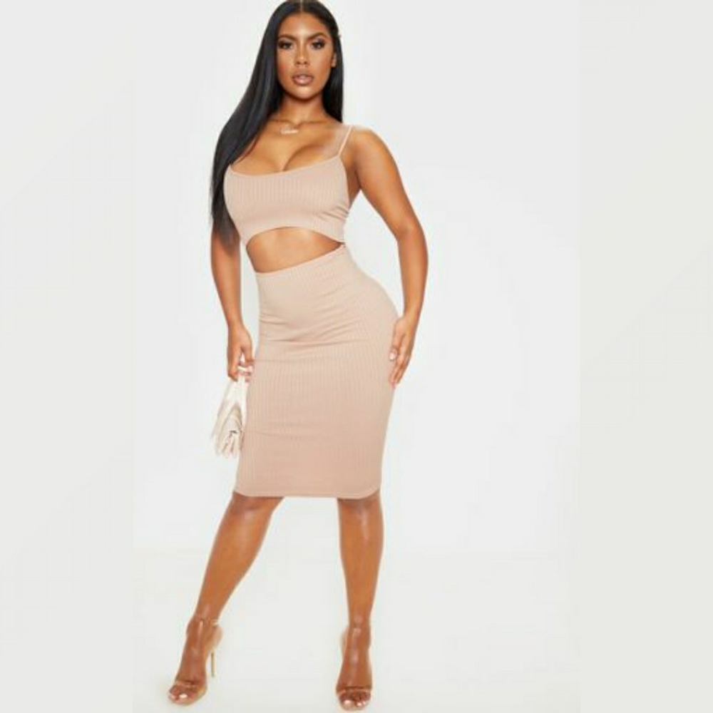 Tan Midi Dress